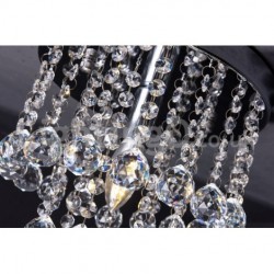 Modern Round LED Crystal Chandelier Porch Aisle Flush Mount Light