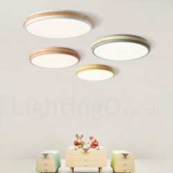 Dimmable Ultra-thin Multi Colours Round Wood Ceiling Light with Acrylic Shade LED Ceiling Lamp Nordic Style