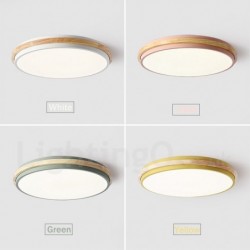 Dimmable Ultra-thin Multi Colours Round Wood Ceiling Light with Acrylic Shade LED Ceiling Lamp Nordic Style