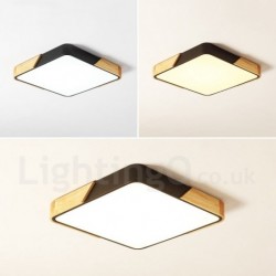 Dimmable Ultra-thin Multi Colours Square Wood Ceiling Light with Acrylic Shade LED Ceiling Lamp Nordic Style