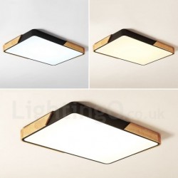 Dimmable Ultra-thin Multi Colours Rectangle Wood Ceiling Light with Acrylic Shade LED Ceiling Lamp Nordic Style