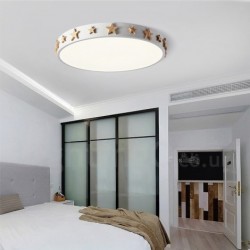 Dimmable Ultra-thin Multi Colours Circular Wood Ceiling Light with Acrylic Shade LED Ceiling Lamp Nordic Style