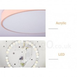 Dimmable Ultra-thin Multi Colours Circular Wood Ceiling Light with Acrylic Shade LED Ceiling Lamp Nordic Style