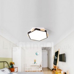 Dimmable Multi Colours Hexagon Wood Ceiling Light with Acrylic Shade LED Ceiling Lamp Nordic Style