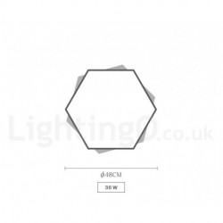 Dimmable Multi Colours Hexagon Wood Ceiling Light with Acrylic Shade LED Ceiling Lamp Nordic Style