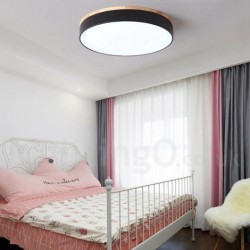 Dimmable Multi Colours Circular Wood Ceiling Light with Acrylic Shade LED Ceiling Lamp Nordic Style