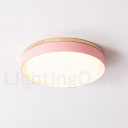 Dimmable Multi Colours Circular Wood Ceiling Light with Acrylic Shade LED Ceiling Lamp Nordic Style