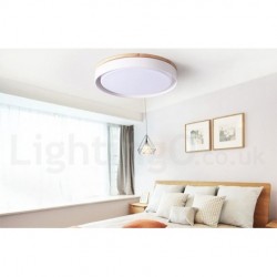 Dimmable Multi Colours Circular Wood Ceiling Light with Acrylic Shade LED Ceiling Lamp Nordic Style