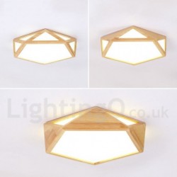 Dimmable Multi Styles Wood Ceiling Light with Acrylic Shade LED Ceiling Lamp Nordic Style