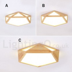 Dimmable Multi Styles Wood Ceiling Light with Acrylic Shade LED Ceiling Lamp Nordic Style