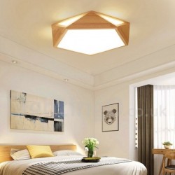 Dimmable Multi Styles Wood Ceiling Light with Acrylic Shade LED Ceiling Lamp Nordic Style