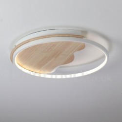 Dimmable White Cloud Round Wood Ceiling Light LED Ultrathin Ceiling Lamp Also Can Be Used As Wall Light for Kids Room