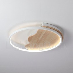 Dimmable White Cloud Round Wood Ceiling Light LED Ultrathin Ceiling Lamp Also Can Be Used As Wall Light for Kids Room