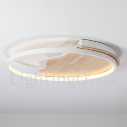 Dimmable White Cloud Round Wood Ceiling Light LED Ultrathin Ceiling Lamp Also Can Be Used As Wall Light for Kids Room