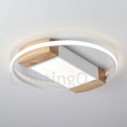 Dimmable White Round Wood Ceiling Light LED Ultrathin Ceiling Lamp Also Can Be Used As Wall Light