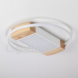 Dimmable White Round Wood Ceiling Light LED Ultrathin Ceiling Lamp Also Can Be Used As Wall Light