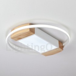 Dimmable White Round Wood Ceiling Light LED Ultrathin Ceiling Lamp Also Can Be Used As Wall Light