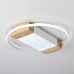 Dimmable White Round Wood Ceiling Light LED Ultrathin Ceiling Lamp Also Can Be Used As Wall Light