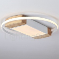 Dimmable White Round Wood Ceiling Light LED Ultrathin Ceiling Lamp Also Can Be Used As Wall Light