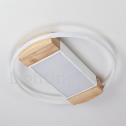 Dimmable White Round Wood Ceiling Light LED Ultrathin Ceiling Lamp Also Can Be Used As Wall Light