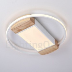 Dimmable White Round Wood Ceiling Light LED Ultrathin Ceiling Lamp Also Can Be Used As Wall Light