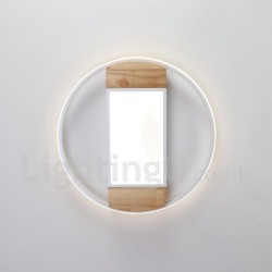 Dimmable White Round Wood Ceiling Light LED Ultrathin Ceiling Lamp Also Can Be Used As Wall Light