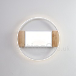 Dimmable White Round Wood Ceiling Light LED Ultrathin Ceiling Lamp Also Can Be Used As Wall Light