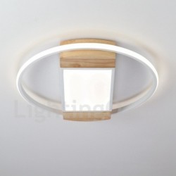 Dimmable White Round Wood Ceiling Light LED Ultrathin Ceiling Lamp Also Can Be Used As Wall Light