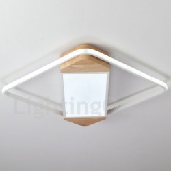 Dimmable White Square Wood Ceiling Light LED Ultrathin Ceiling Lamp Also Can Be Used As Wall Light