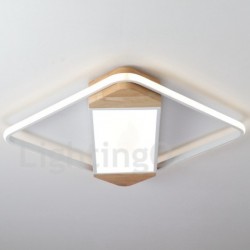 Dimmable White Square Wood Ceiling Light LED Ultrathin Ceiling Lamp Also Can Be Used As Wall Light