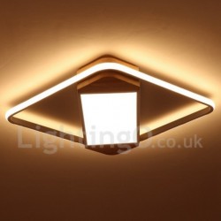 Dimmable White Square Wood Ceiling Light LED Ultrathin Ceiling Lamp Also Can Be Used As Wall Light