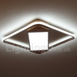 Dimmable White Square Wood Ceiling Light LED Ultrathin Ceiling Lamp Also Can Be Used As Wall Light