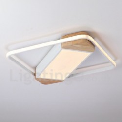 Dimmable White Square Wood Ceiling Light LED Ultrathin Ceiling Lamp Also Can Be Used As Wall Light