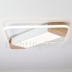 Dimmable White Square Wood Ceiling Light LED Ultrathin Ceiling Lamp Also Can Be Used As Wall Light