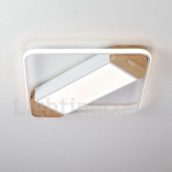 Dimmable White Square Wood Ceiling Light LED Ultrathin Ceiling Lamp Also Can Be Used As Wall Light