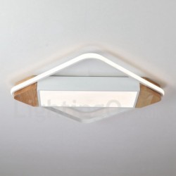 Dimmable White Square Wood Ceiling Light LED Ultrathin Ceiling Lamp Also Can Be Used As Wall Light