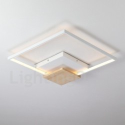 Dimmable White Square Wood Ceiling Light LED Ultrathin Ceiling Lamp Also Can Be Used As Wall Light