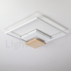 Dimmable White Square Wood Ceiling Light LED Ultrathin Ceiling Lamp Also Can Be Used As Wall Light