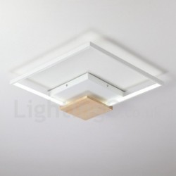 Dimmable White Square Wood Ceiling Light LED Ultrathin Ceiling Lamp Also Can Be Used As Wall Light