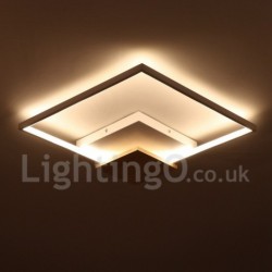 Dimmable White Square Wood Ceiling Light LED Ultrathin Ceiling Lamp Also Can Be Used As Wall Light