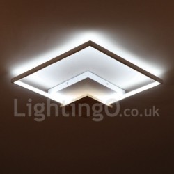 Dimmable White Square Wood Ceiling Light LED Ultrathin Ceiling Lamp Also Can Be Used As Wall Light