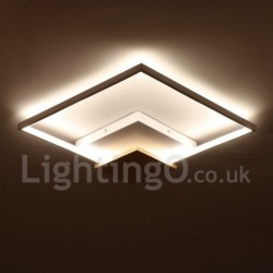 Dimmable White Square Wood Ceiling Light LED Ultrathin Ceiling Lamp Also Can Be Used As Wall Light