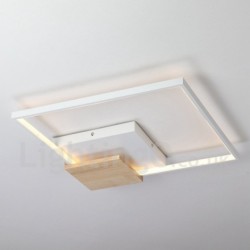 Dimmable White Square Wood Ceiling Light LED Ultrathin Ceiling Lamp Also Can Be Used As Wall Light