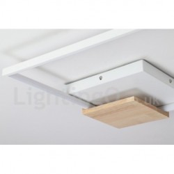 Dimmable White Square Wood Ceiling Light LED Ultrathin Ceiling Lamp Also Can Be Used As Wall Light