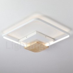 Dimmable White Square Wood Ceiling Light LED Ultrathin Ceiling Lamp Also Can Be Used As Wall Light