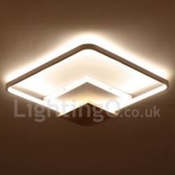 Dimmable White Square Wood Ceiling Light LED Ultrathin Ceiling Lamp Also Can Be Used As Wall Light