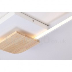 Dimmable White Square Wood Ceiling Light LED Ultrathin Ceiling Lamp Also Can Be Used As Wall Light