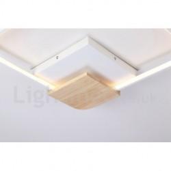 Dimmable White Square Wood Ceiling Light LED Ultrathin Ceiling Lamp Also Can Be Used As Wall Light