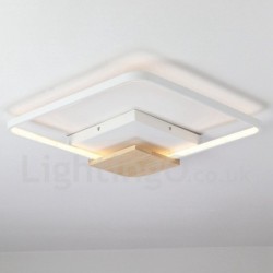 Dimmable White Square Wood Ceiling Light LED Ultrathin Ceiling Lamp Also Can Be Used As Wall Light