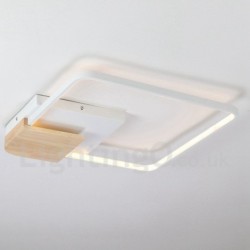 Dimmable White Square Wood Ceiling Light LED Ultrathin Ceiling Lamp Also Can Be Used As Wall Light